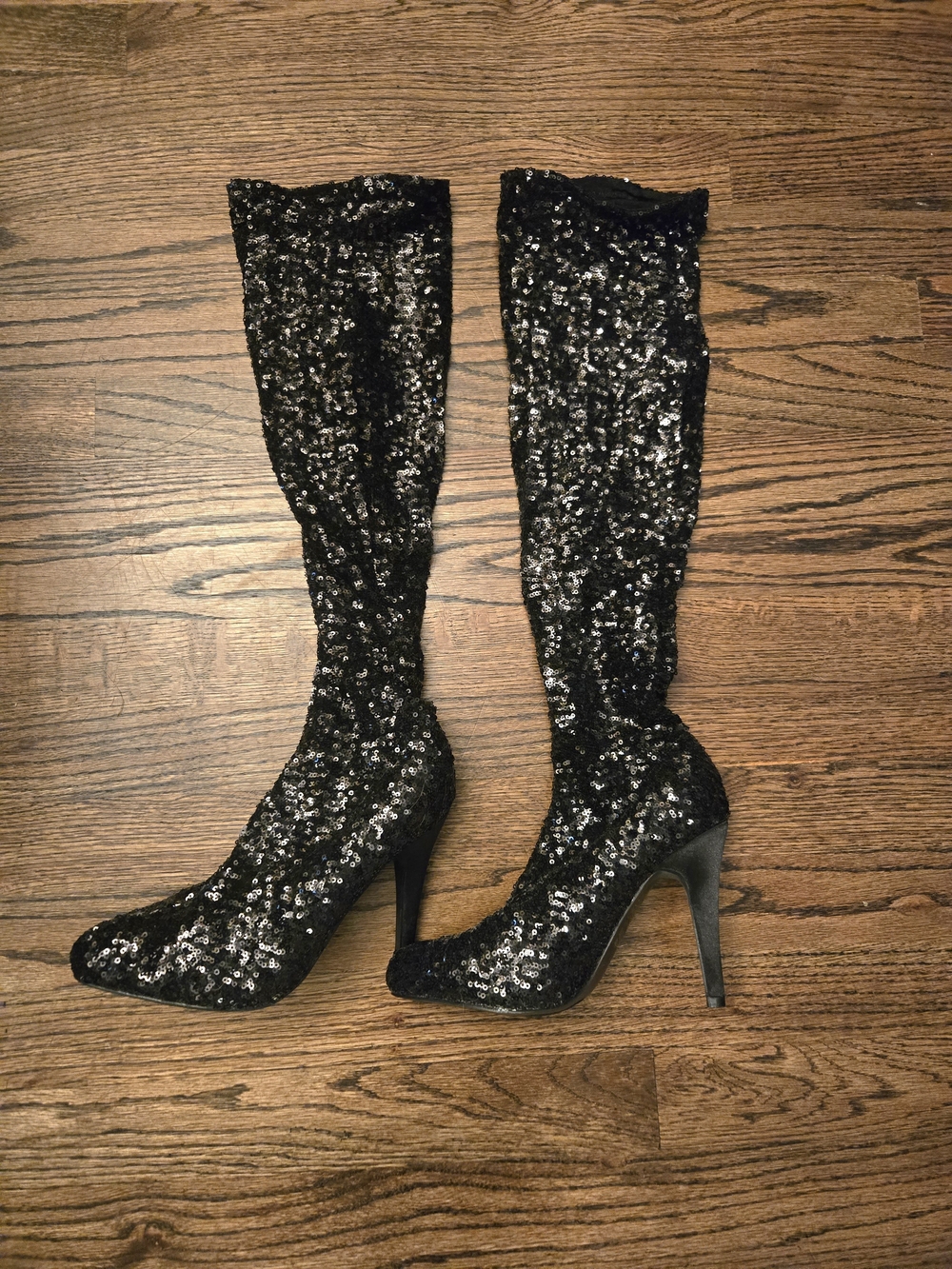 Lauren Lorraine OTK Nikitta Sequin Stretch Boots